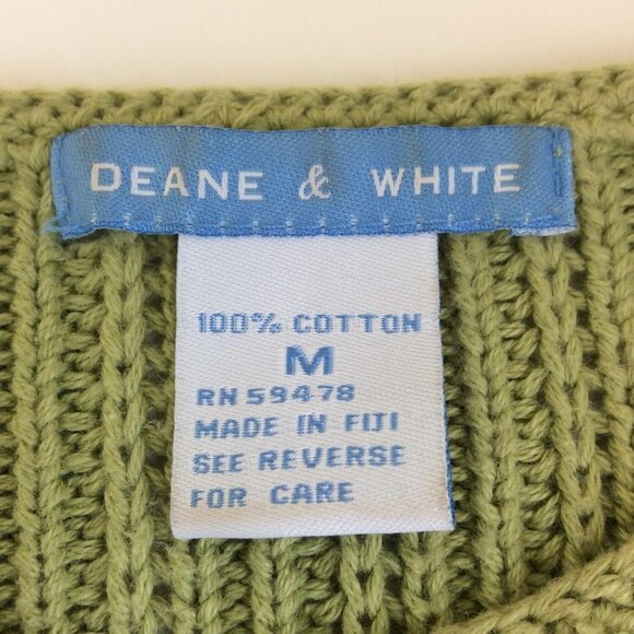 DEANE and White Womens Sweater Size Medium Green - Picture 10 of 12
